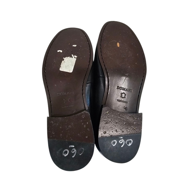 Black Leather Slip-On Loafers with Braided Vamp - Picture 9 of 9